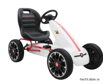 Kart cu pedale abarth white 113 x 57 x 73 cm alb